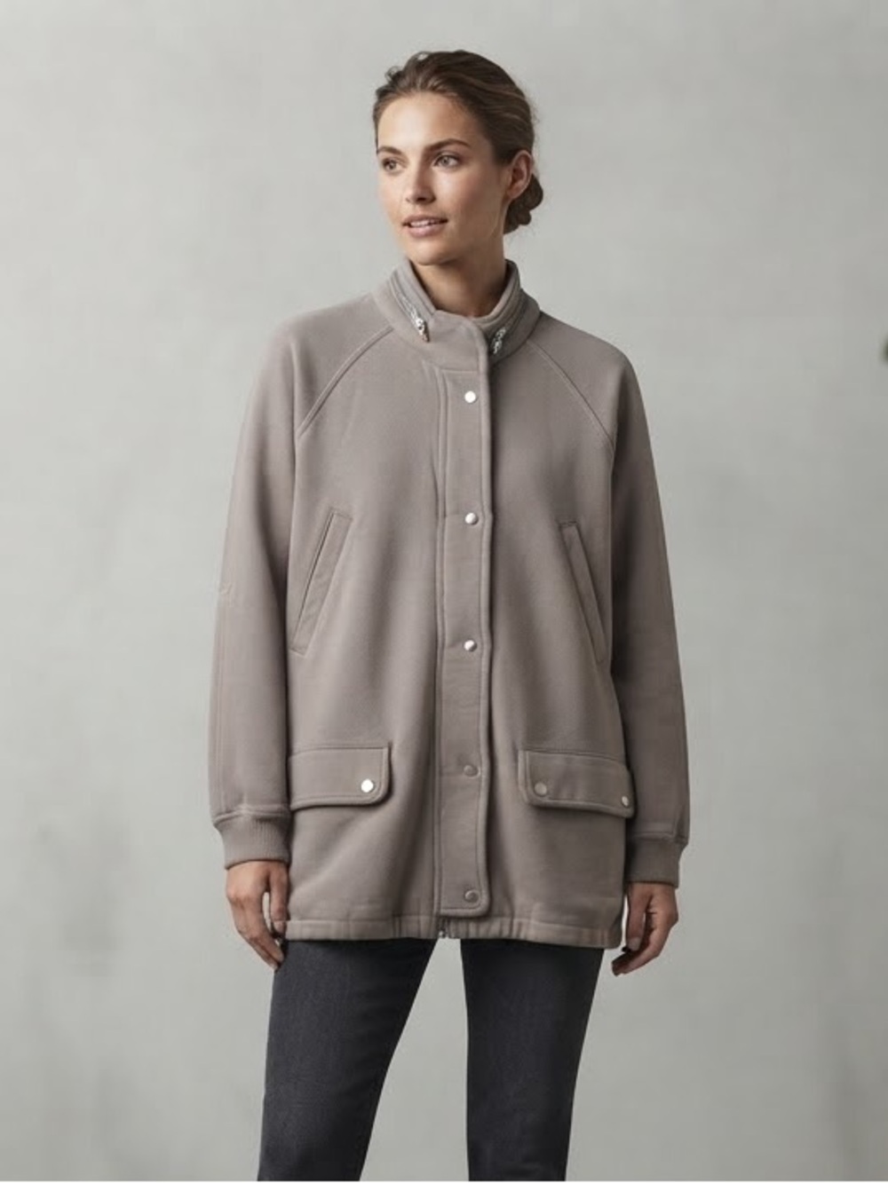 Wilfred Taupe Heavyweight Utility Jacket Women’s Size M Cotton Casual Coat